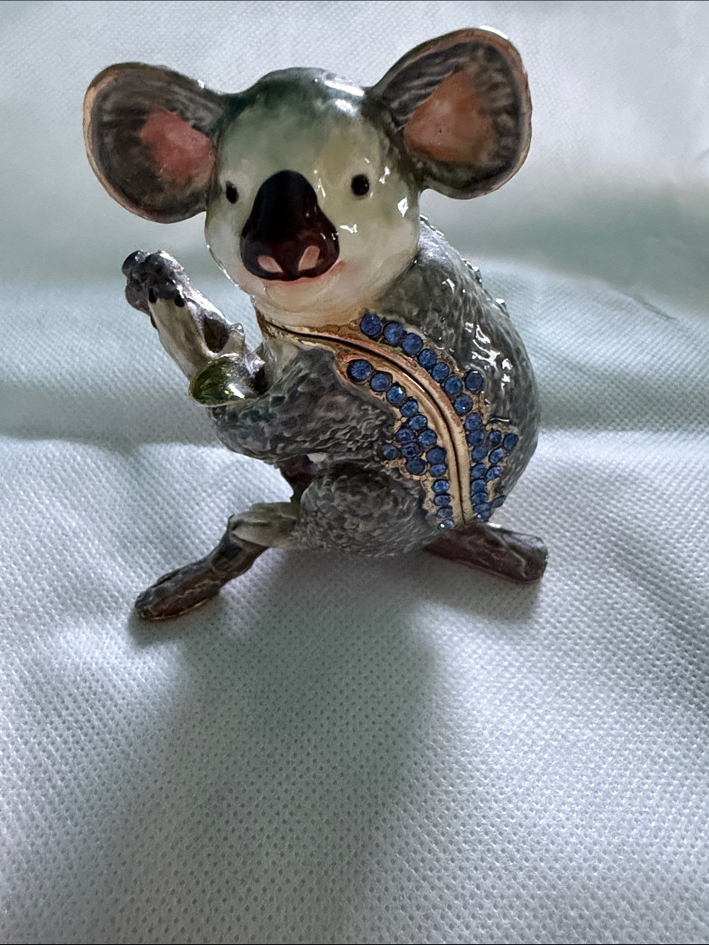 Bejeweled Koala Tinker Box - Gray with Blue Accents